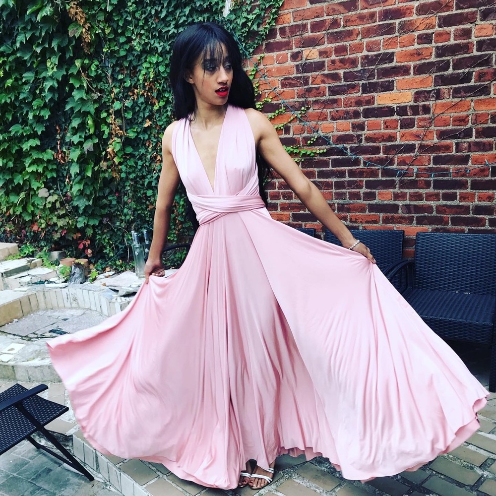 Pink evening dress one size fits all